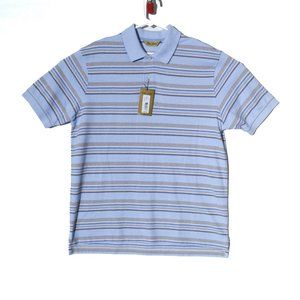 NWT Gold Label Roundtree & York Short Sleeve Blue Polo Shirt Men's Large